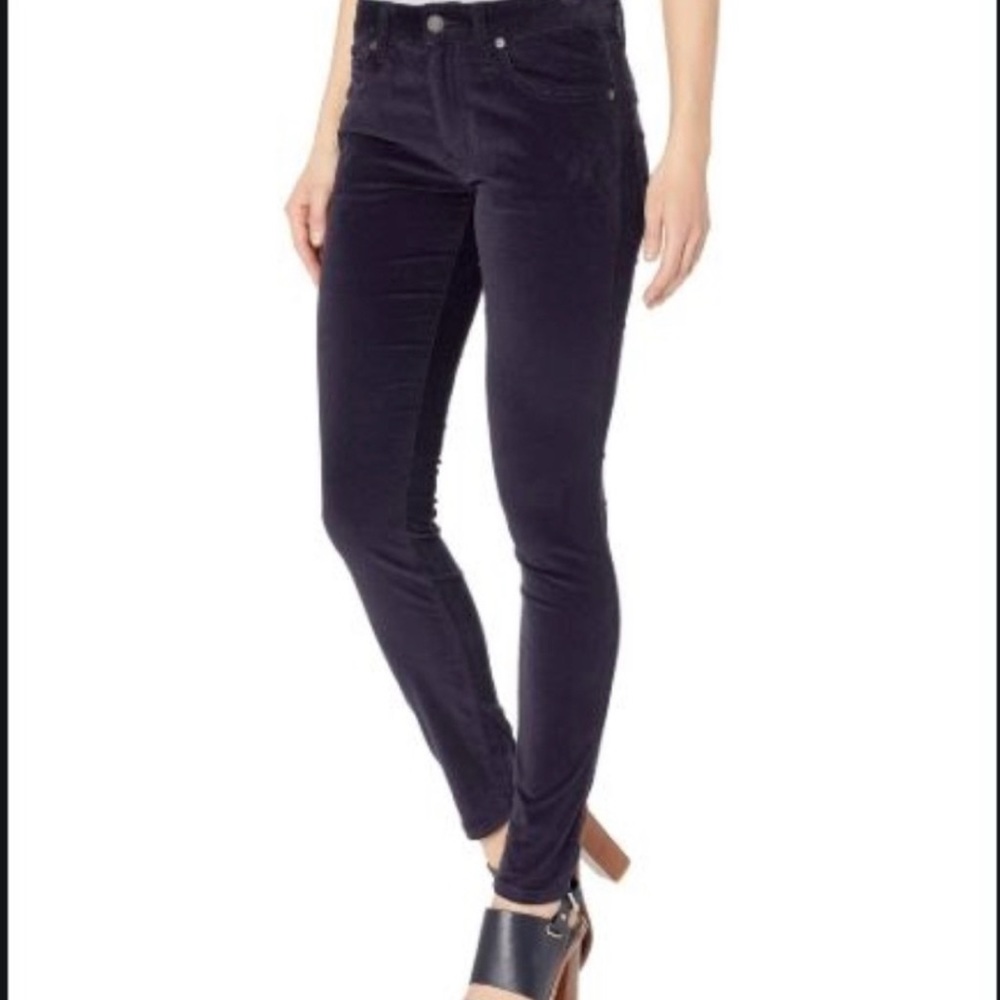 Frye Melissa Skinny High Rise Navy Blue Pants velvet new